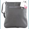 VIA55 női keresztpántos táska 3 sávval, rostbőr, kék-ezüst noivalltaska-hu c
