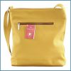 VIA55 női keresztpántos táska függőleges csíkokkal, rostbőr, sárga noivalltaska-hu c