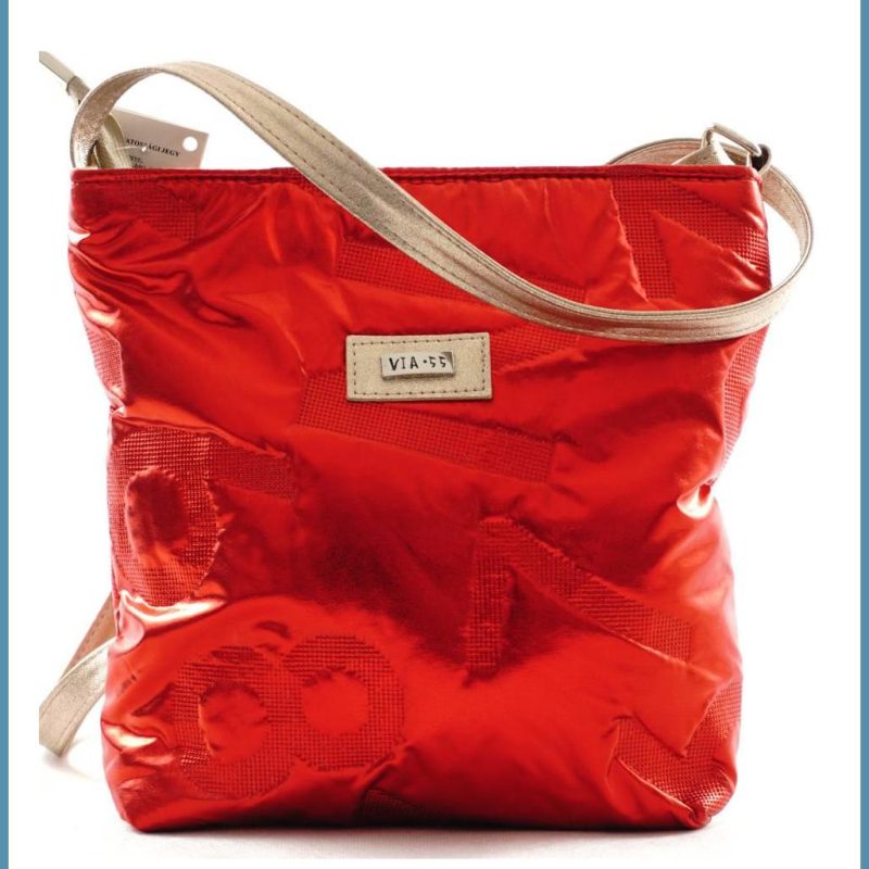 VIA55 női keresztpántos táska vízhatlan anyagból, piros noivalltaska.hu a