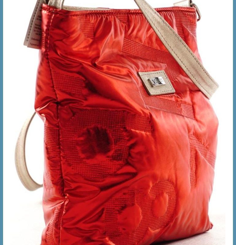 VIA55 női keresztpántos táska vízhatlan anyagból, piros noivalltaska-hu b
