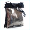 VIA55 dupla rekeszes női keresztpántos táska, rostbőr, bronz noivalltaska-hu b