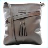 VIA55 női keresztpántos táska ferde zsebbel, rostbőr, ezüst noivalltaska.hu a
