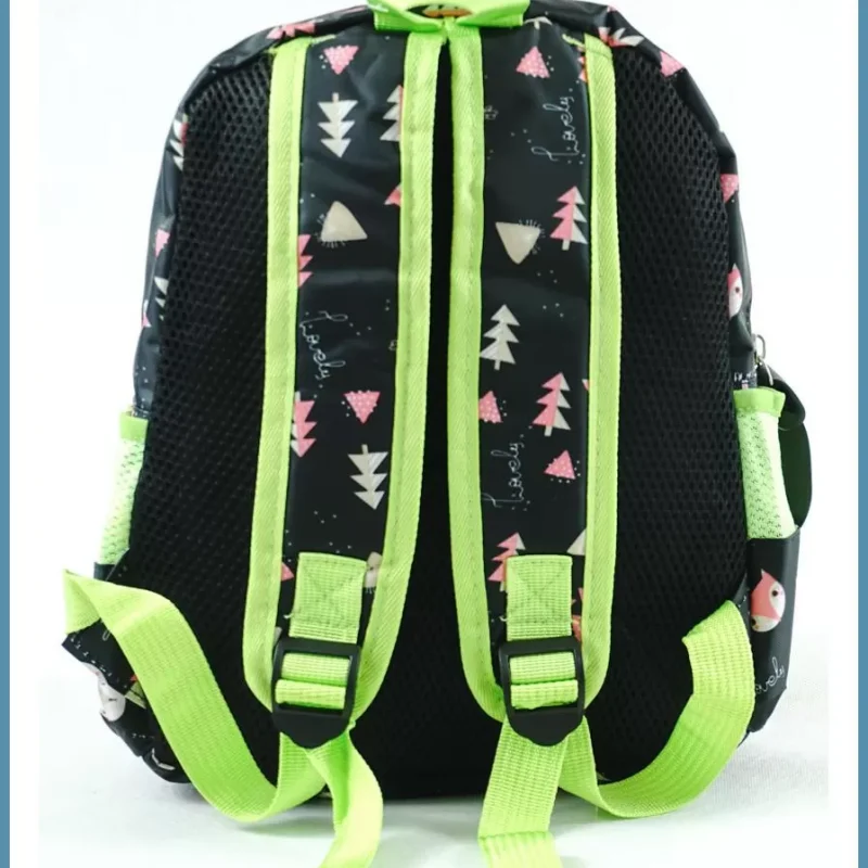 Gyerektáska kisállatos mintával, poliészter, fekete noivalltaska-hu 3