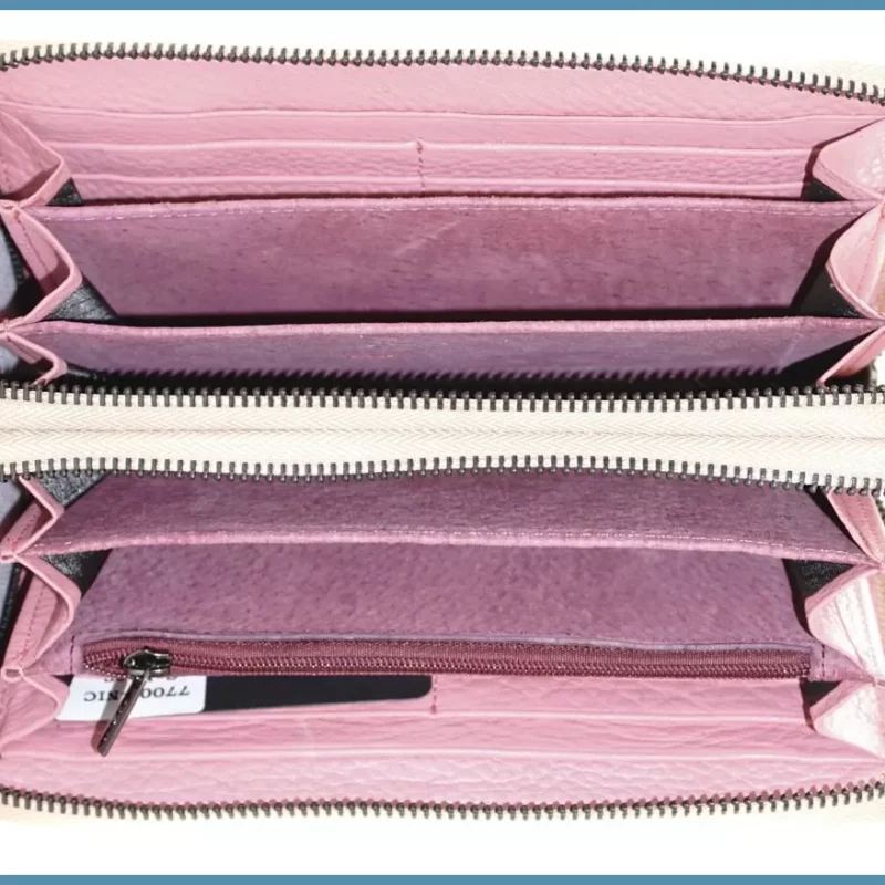 Lorenti duplarekeszes női bőr pénztárca, rózsaszín noivalltaska-hu 4