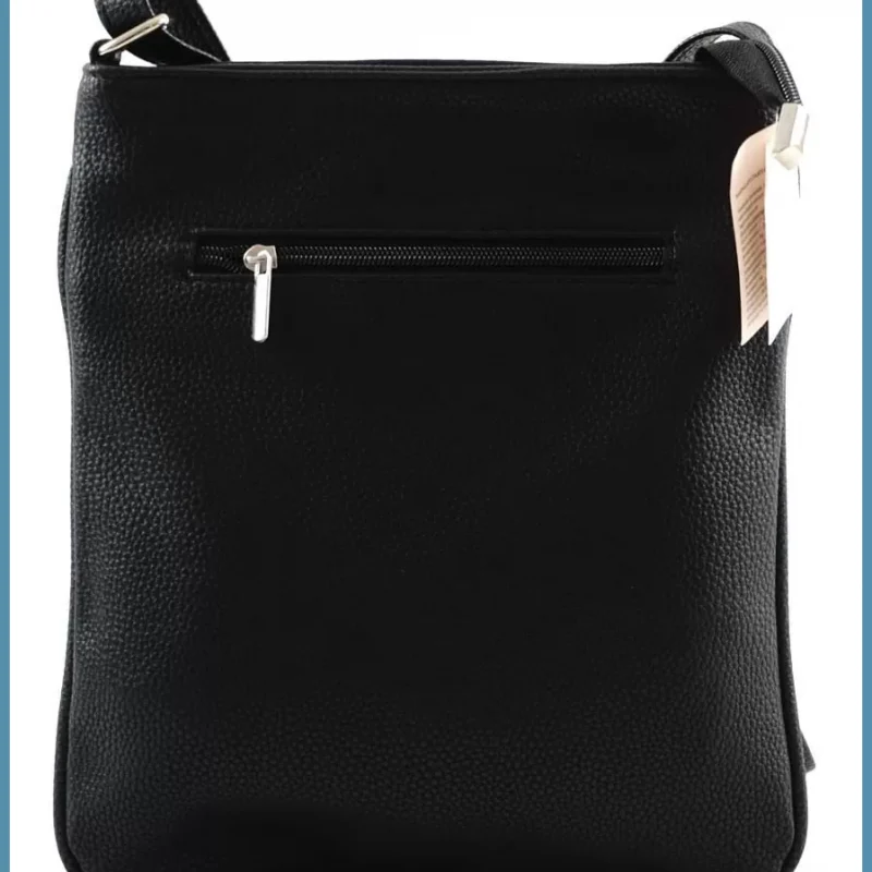 VIA55 női keresztpántos kistáska elöl széles zsebbel, rostbőr, rosé noivalltaska-hu 3