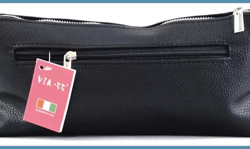 VIA55 női keresztpántos táska széles fazonban, rostbőr, vörös noivalltaska-hu 3