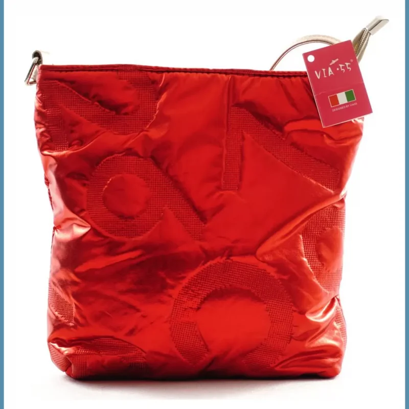 VIA55 női keresztpántos táska vízhatlan anyagból, piros noivalltaska-hu 3