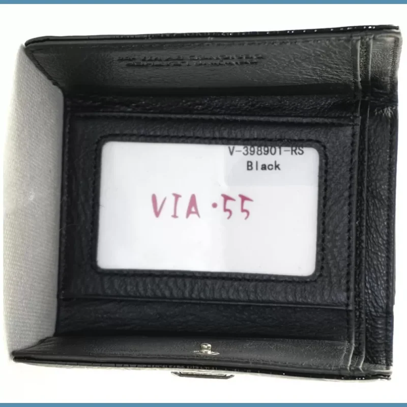 VIA55 női pénztárca, rövid fazon, bőr, fekete noivalltaska-hu 5